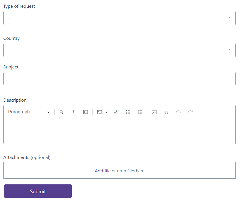 Request form example